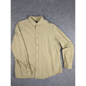 Banana Republic Mens Slim Fit Yellow Plaid Button-Down Shirt XL 100% Cotton Long